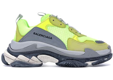 balenciaga triple s neon yellow replica